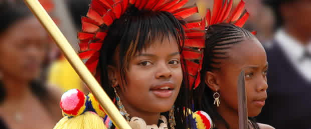 Young women at the annual Swazi reed dance festival